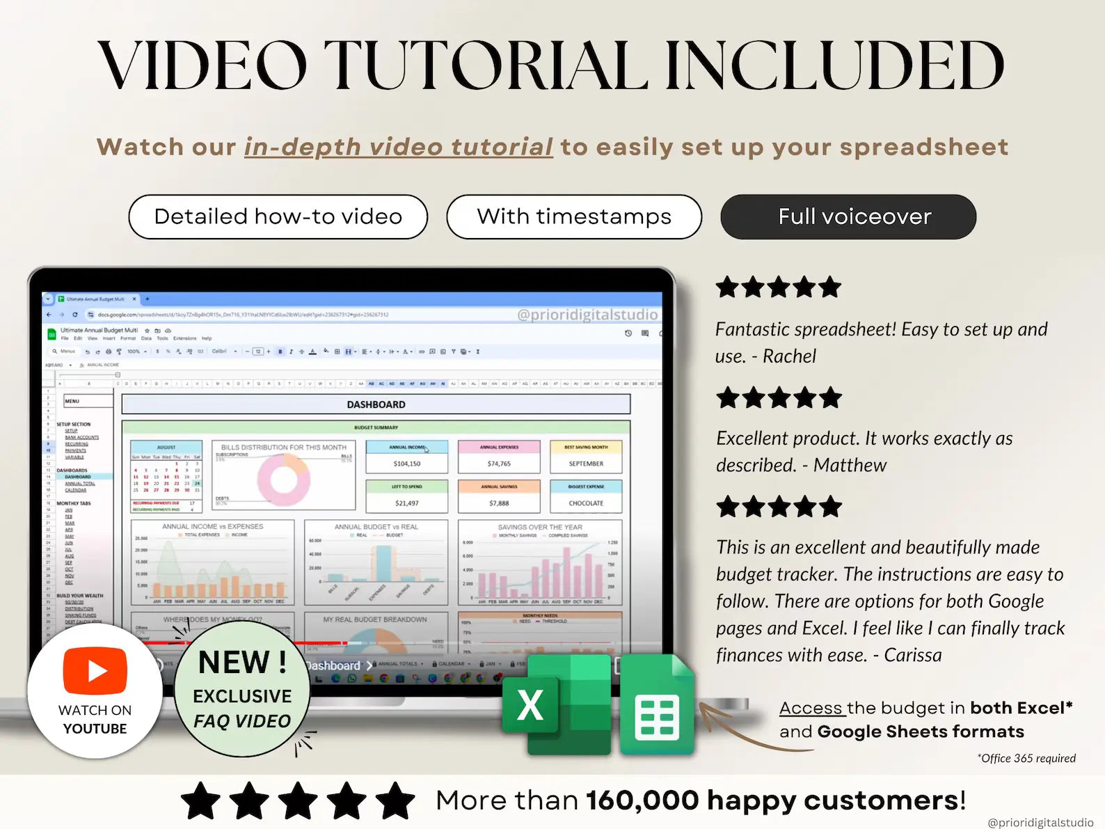 Ultimate Annual Budget Spreadsheet | Google Sheets & Excel